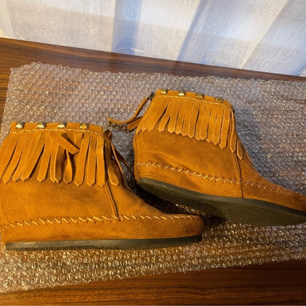 Mossimo Supply Co. Brown Fringe Ankle Booties